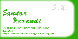 sandor merendi business card